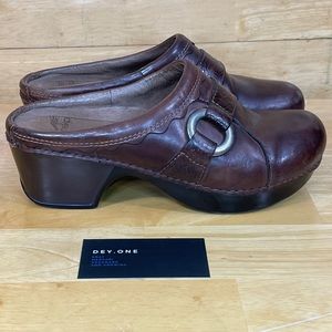 Dansko Brown Leather Buckle Nursing Shoe